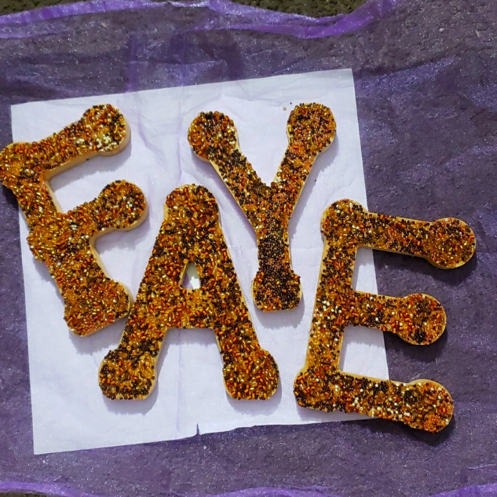 Wood beaded name